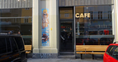 Exterior view from Cafe 9 in Berlin.